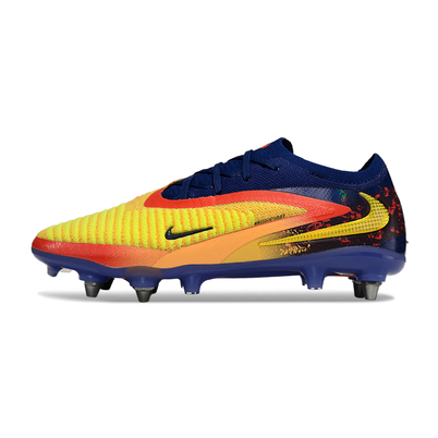 Chuteira Campo Nike Phantom GX 6 Elite Trava Mista Azul, Amarelo e Laranja