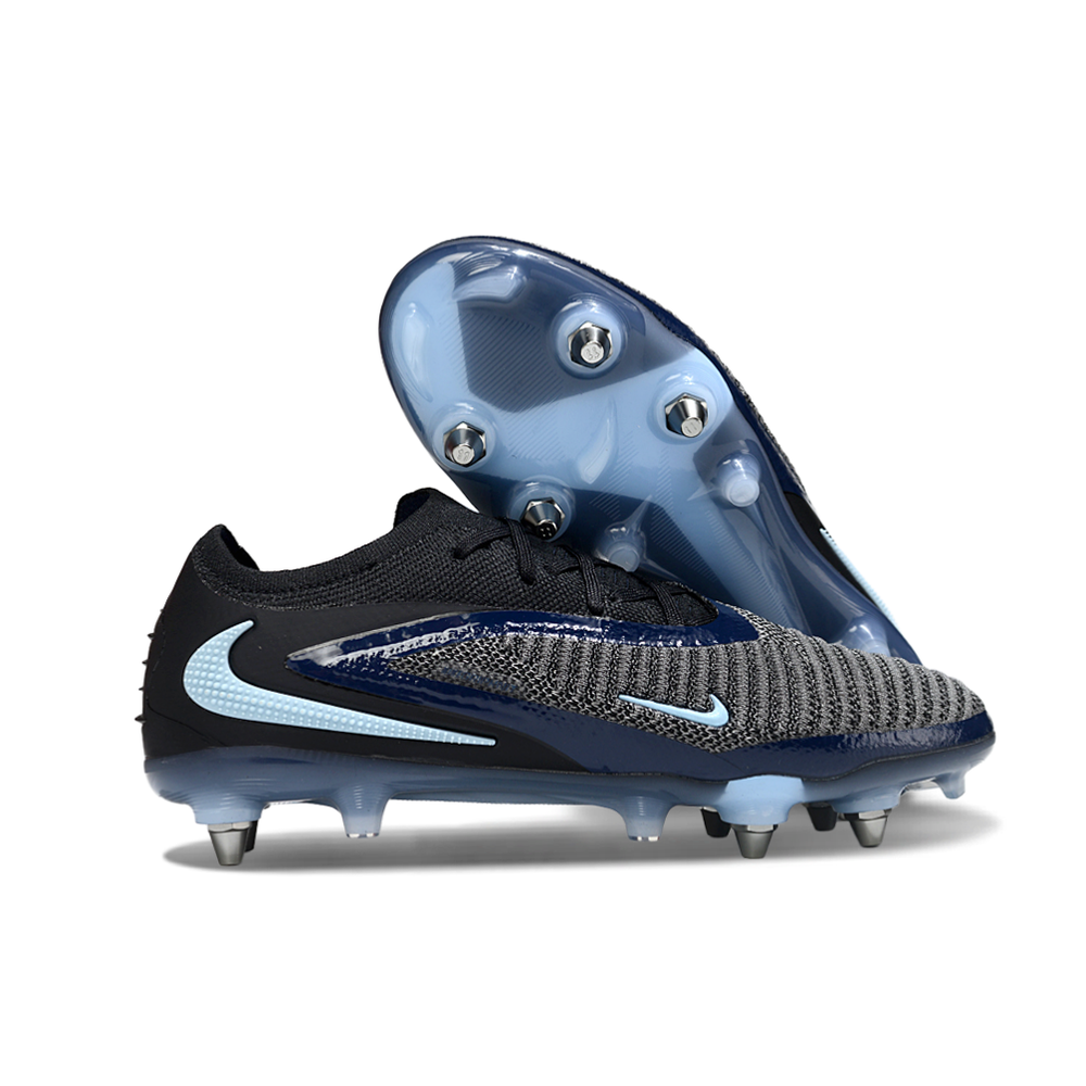 Chuteira Campo Nike Phantom GX 6 Elite Trava Mista Preto e Azul