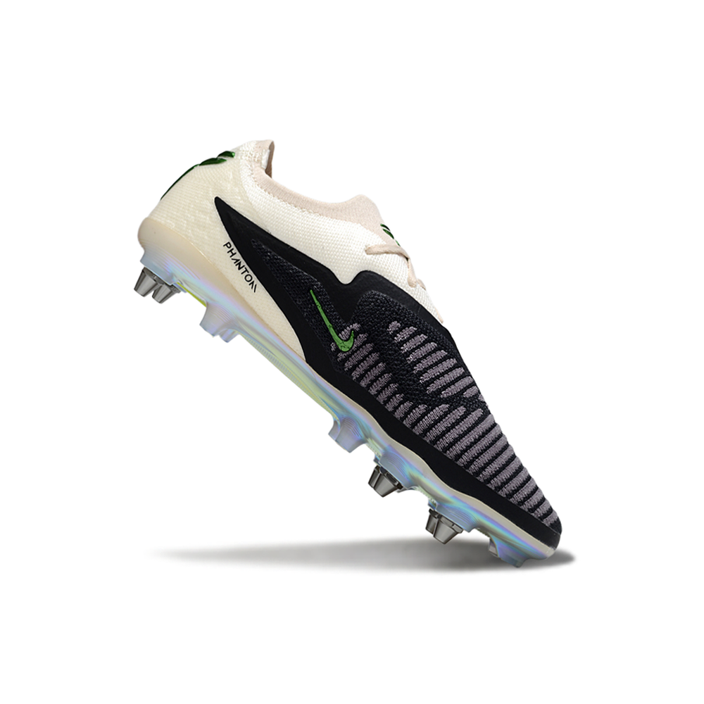 Chuteira Campo Nike Phantom GX 6 Elite Trava Mista Branco, Preto e Verde