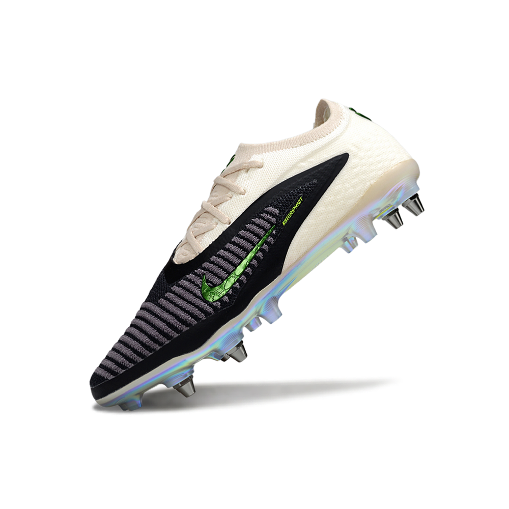 Chuteira Campo Nike Phantom GX 6 Elite Trava Mista Branco, Preto e Verde