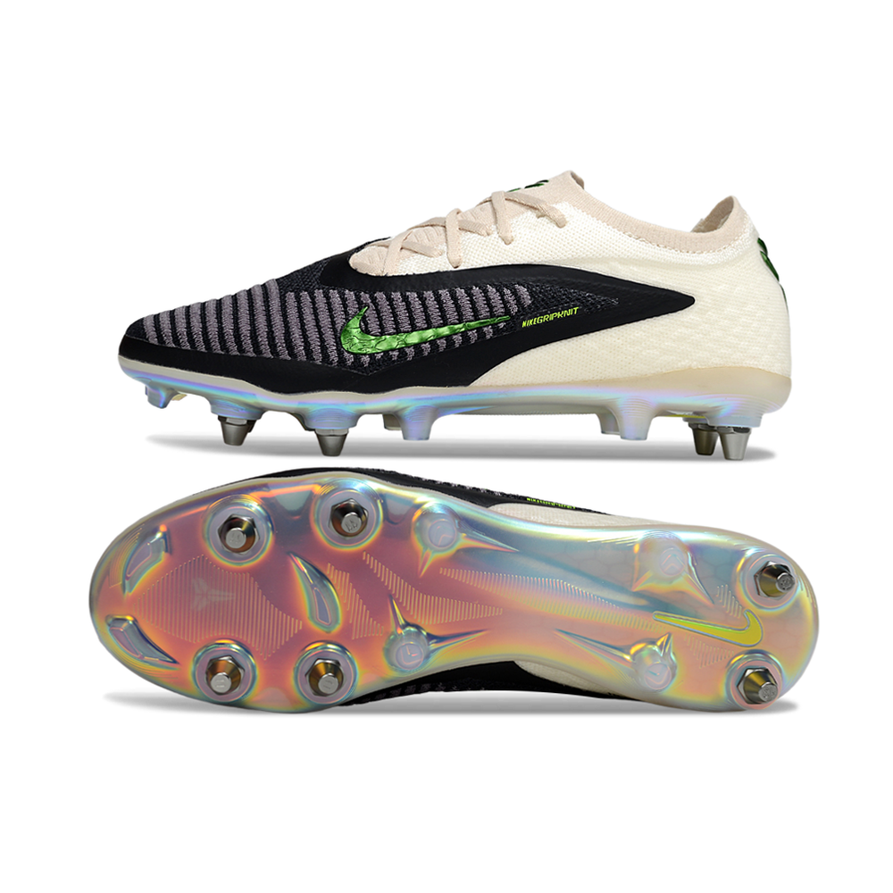 Chuteira Campo Nike Phantom GX 6 Elite Trava Mista Branco, Preto e Verde