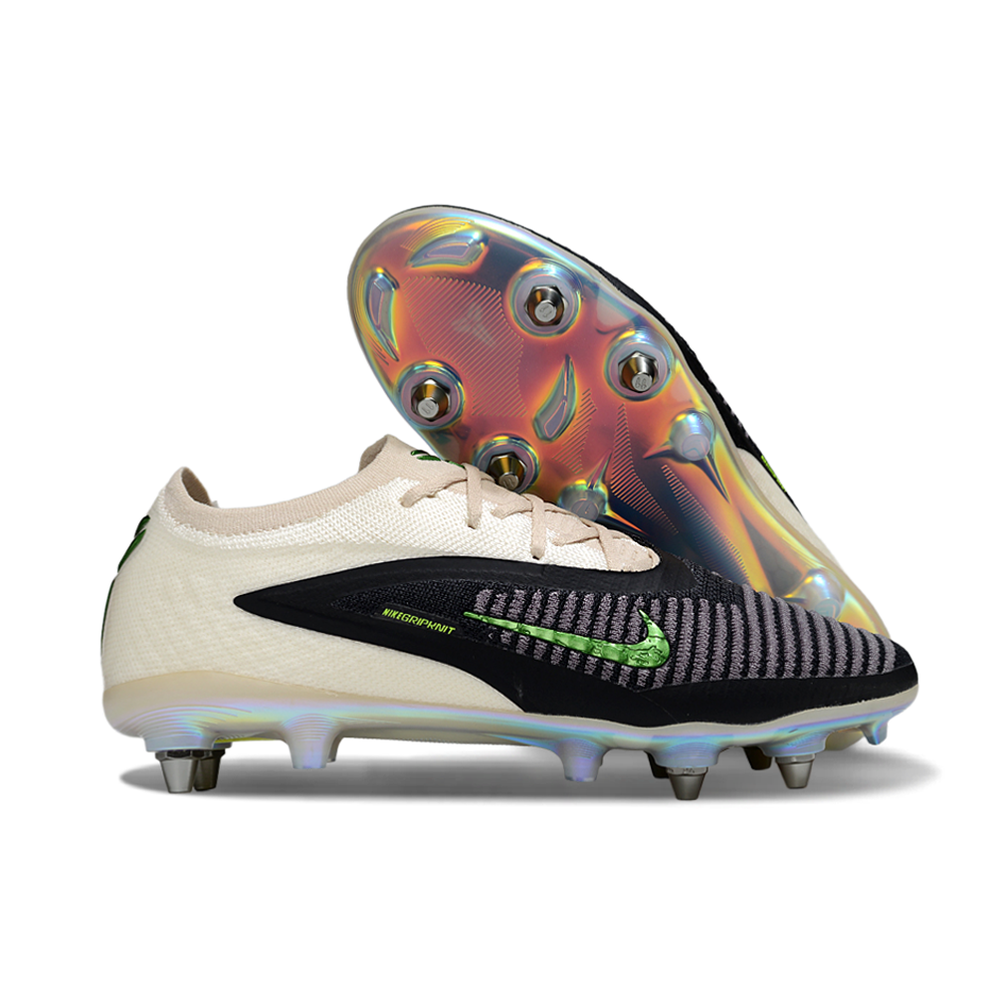 Chuteira Campo Nike Phantom GX 6 Elite Trava Mista Branco, Preto e Verde