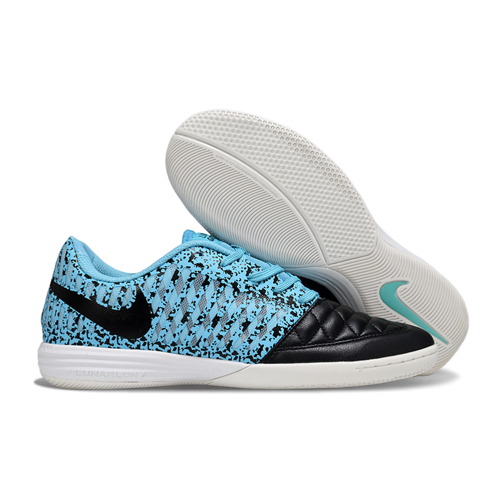 Chuteira Futsal Nike Lunar Gato II IC Preto e Azul