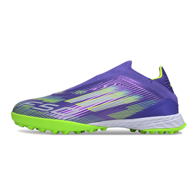 Chuteira Society Adidas F50+ TF Roxo e Verde