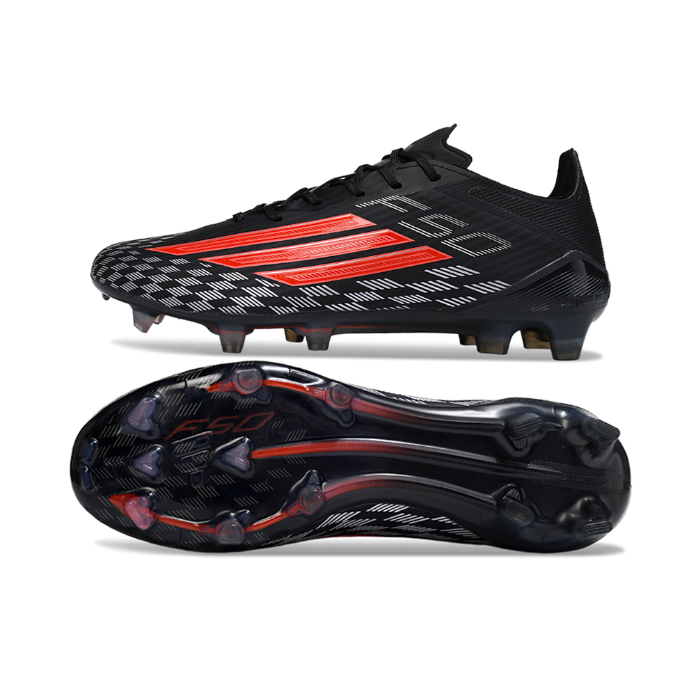 Chuteira Campo Adidas F50 FG Preto, Branco e Vermelho