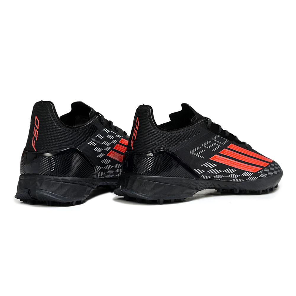 Chuteira Society Adidas F50 TF Preto, Branco e Vermelho
