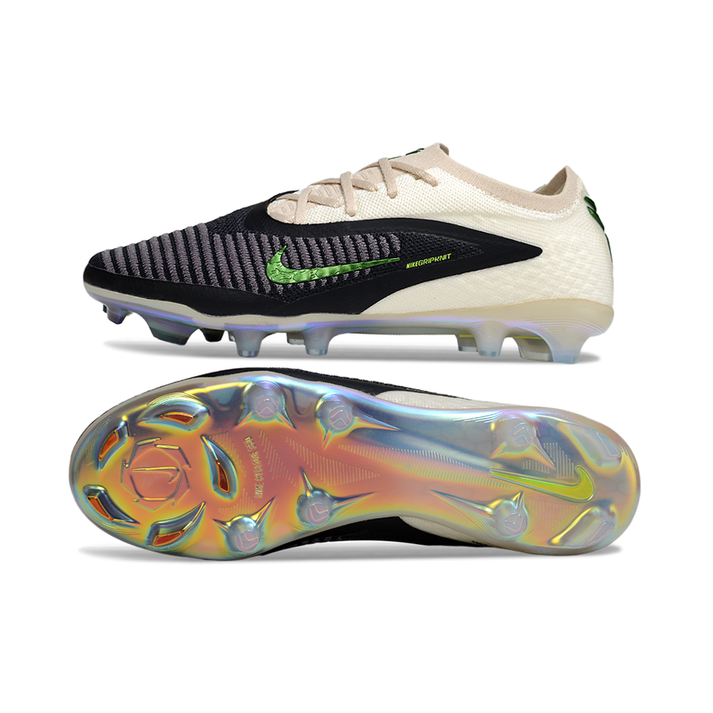 Chuteira Campo Nike Phantom GX 3 Elite FG Branco, Preto e Verde 