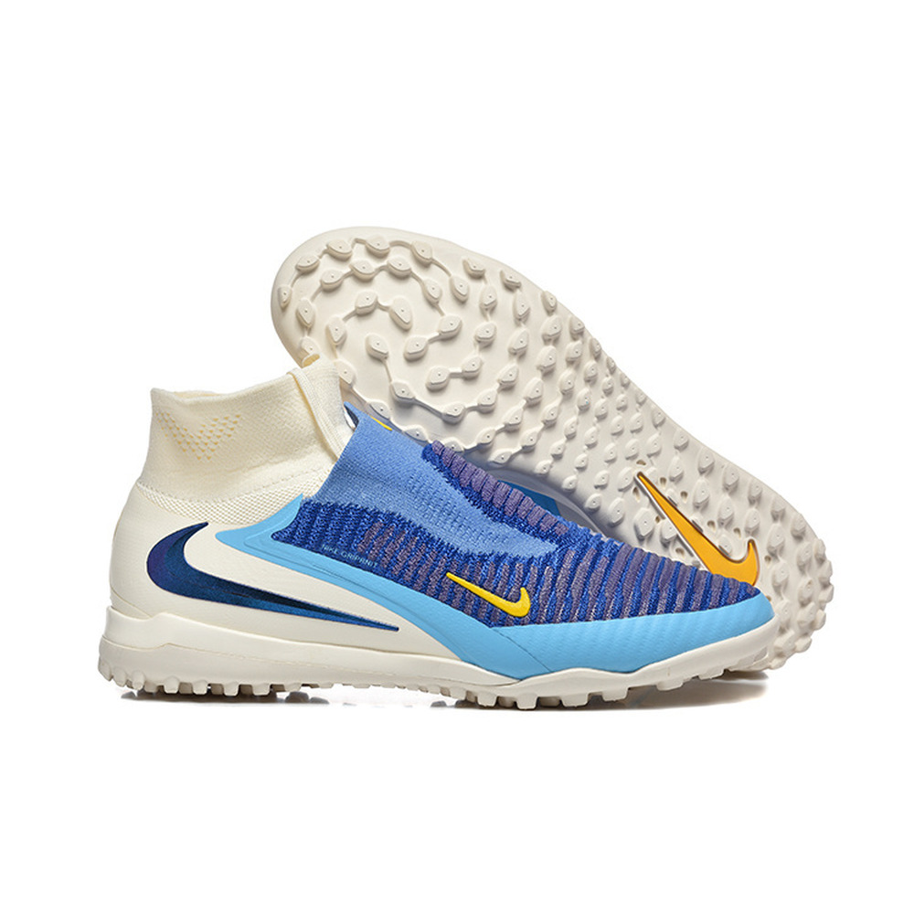 Chuteira Society Nike Phantom GX 6 DF Elite TF Branco e Azul ''Fear Nothing''