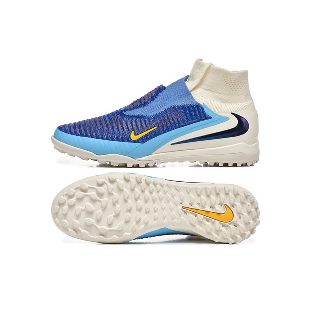 Chuteira Society Nike Phantom GX 6 DF Elite TF Branco e Azul ''Fear Nothing''