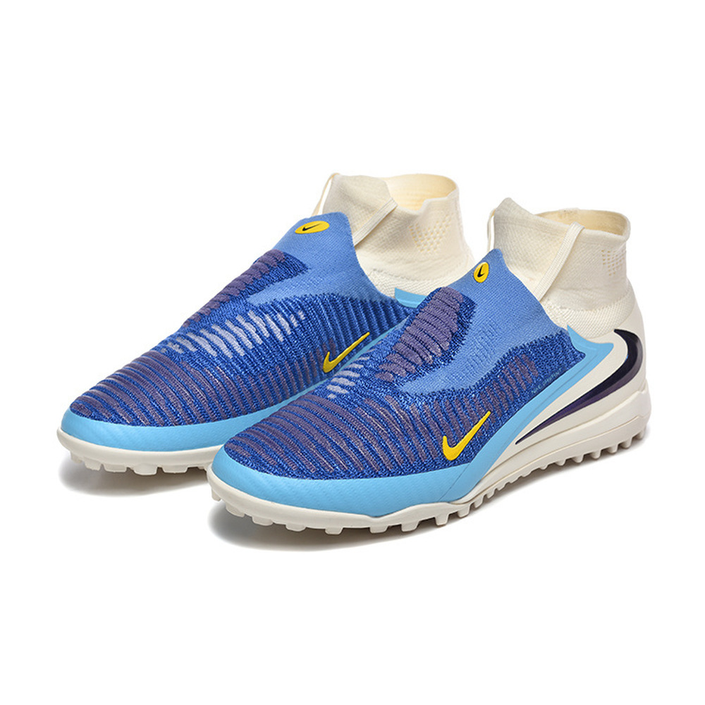 Chuteira Society Nike Phantom GX 6 DF Elite TF Branco e Azul ''Fear Nothing''
