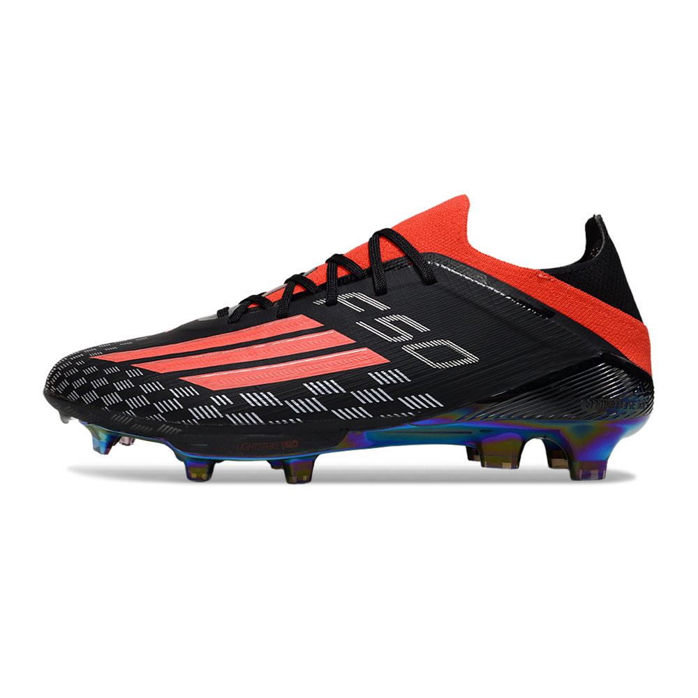Chuteira Campo Adidas F50 FG Preto, Branco e Vermelho