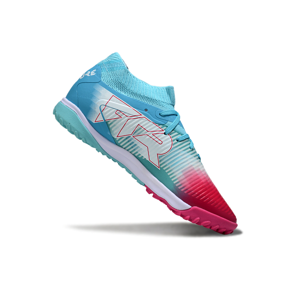 Chuteira Society Puma Future 8 TF Azul e Vermelho "Re-Charge Pack"