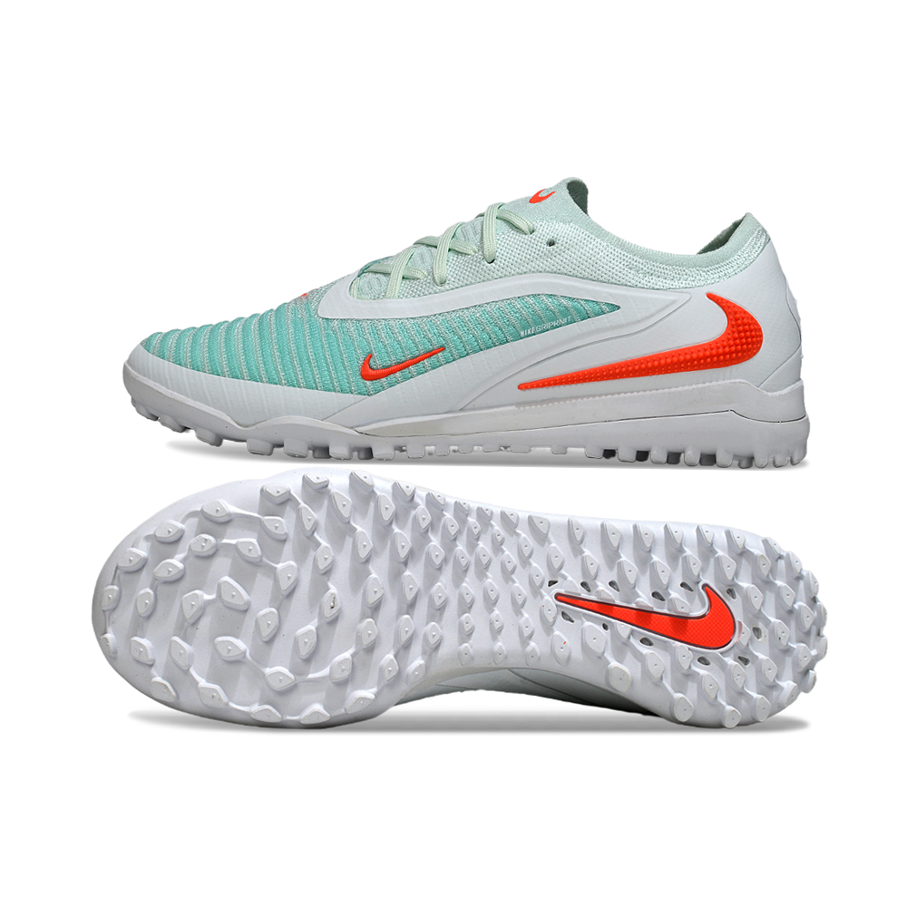 Chuteira Society Nike Phantom GX 6 Elite TF Branco, Verde e Laranja 