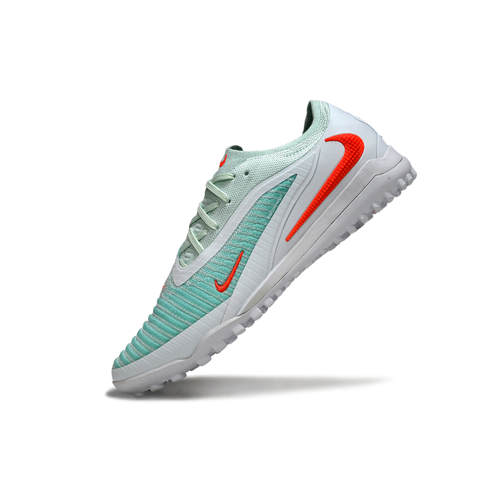 Chuteira Society Nike Phantom GX 6 Elite TF Branco, Verde e Laranja 