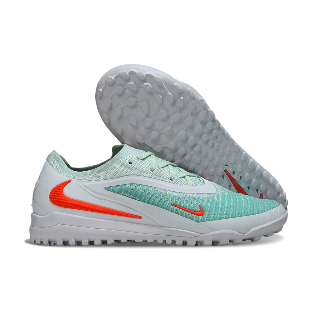 Chuteira Society Nike Phantom GX 6 Elite TF Branco, Verde e Laranja 
