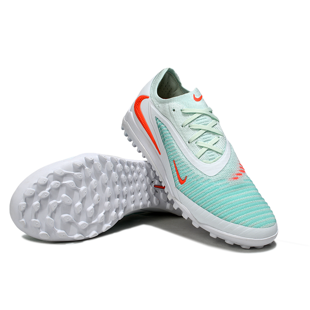 Chuteira Society Nike Phantom GX 6 Elite TF Branco, Verde e Laranja 