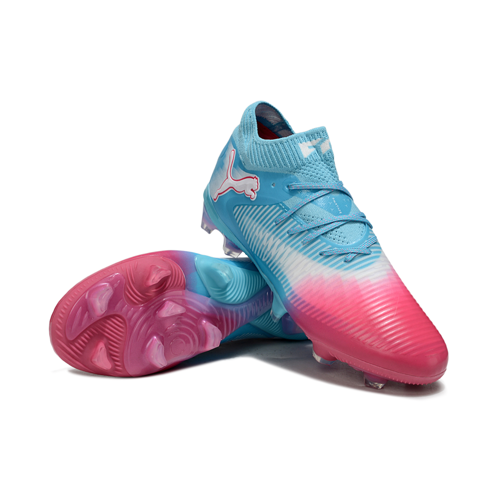 Chuteira Campo Puma Future 8 FG Azul e Vermelho "Re-Charge Pack"