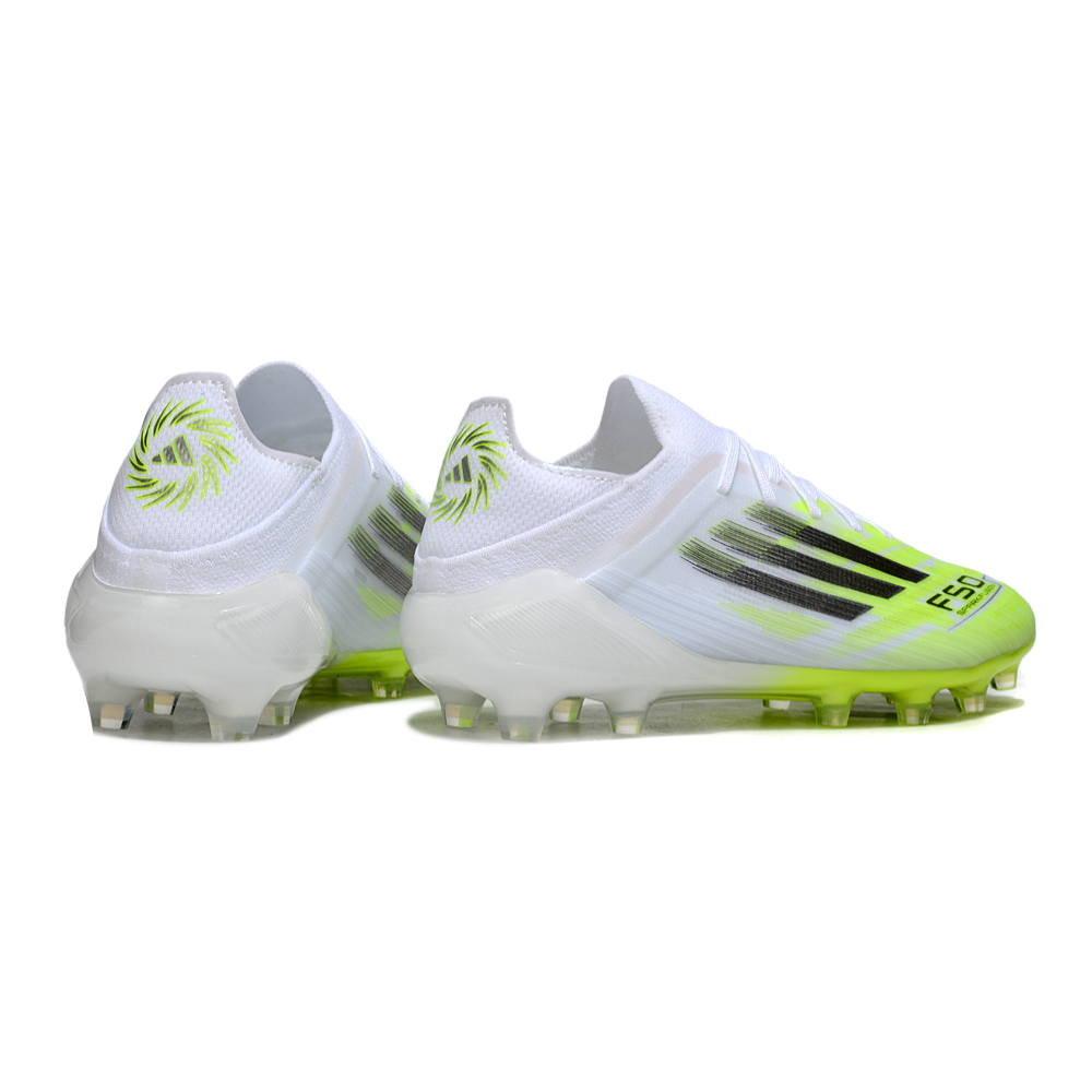 Chuteira Campo Adidas F50 FG Branco e Verde "Born For Goals Pack"