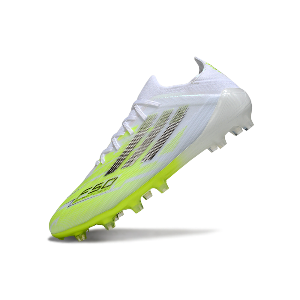 Chuteira Campo Adidas F50 FG Branco e Verde "Born For Goals Pack"
