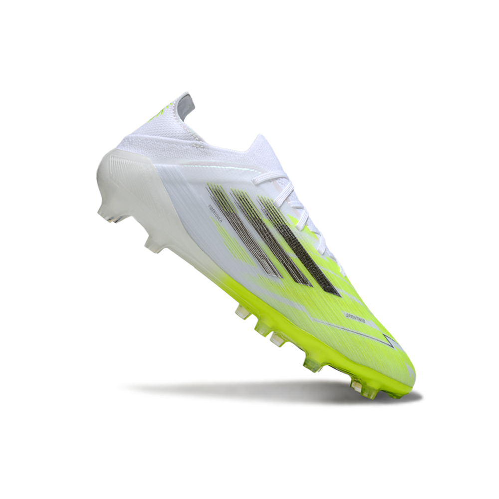 Chuteira Campo Adidas F50 FG Branco e Verde "Born For Goals Pack"