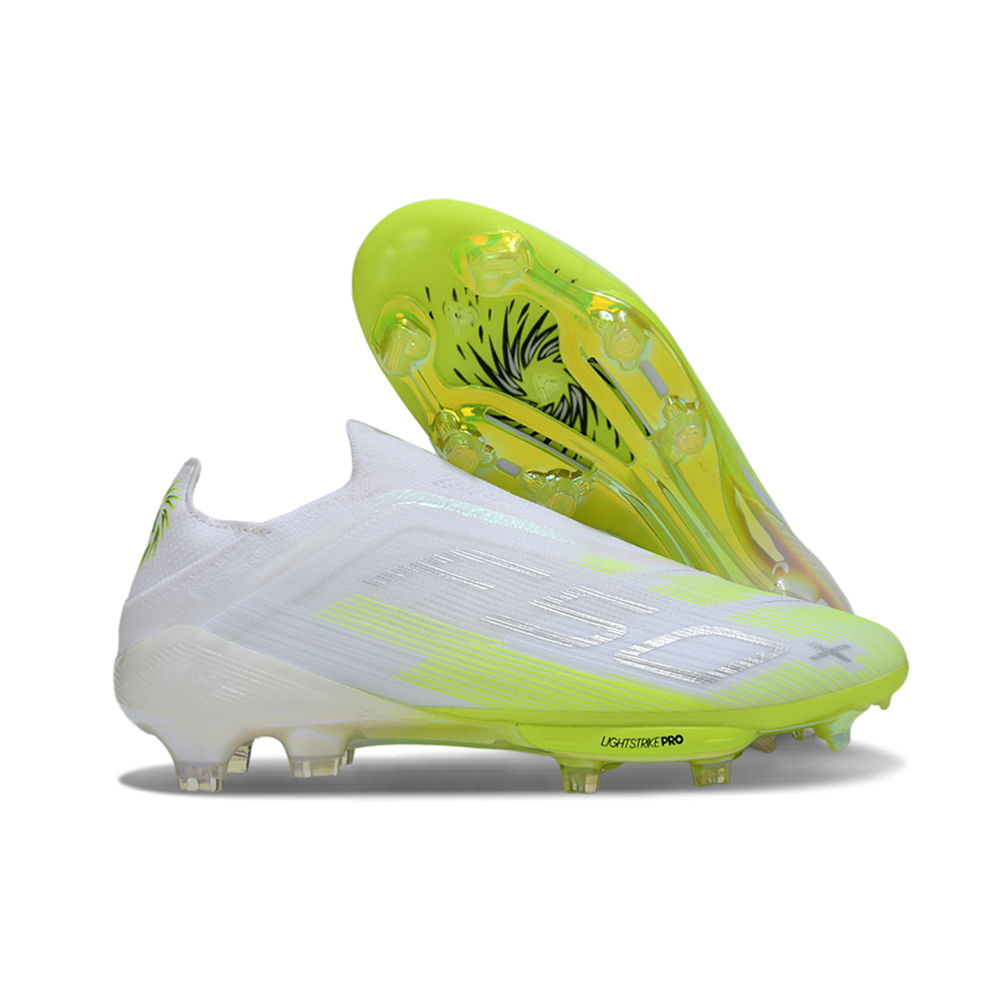 Chuteira Campo Adidas F50+ LL FG Branco e Verde "Born For Goals Pack"