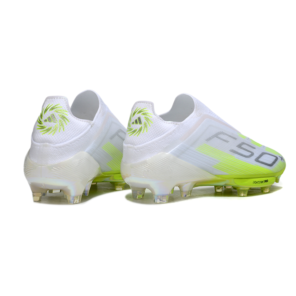 Chuteira Campo Adidas F50+ LL FG Branco e Verde "Born For Goals Pack"