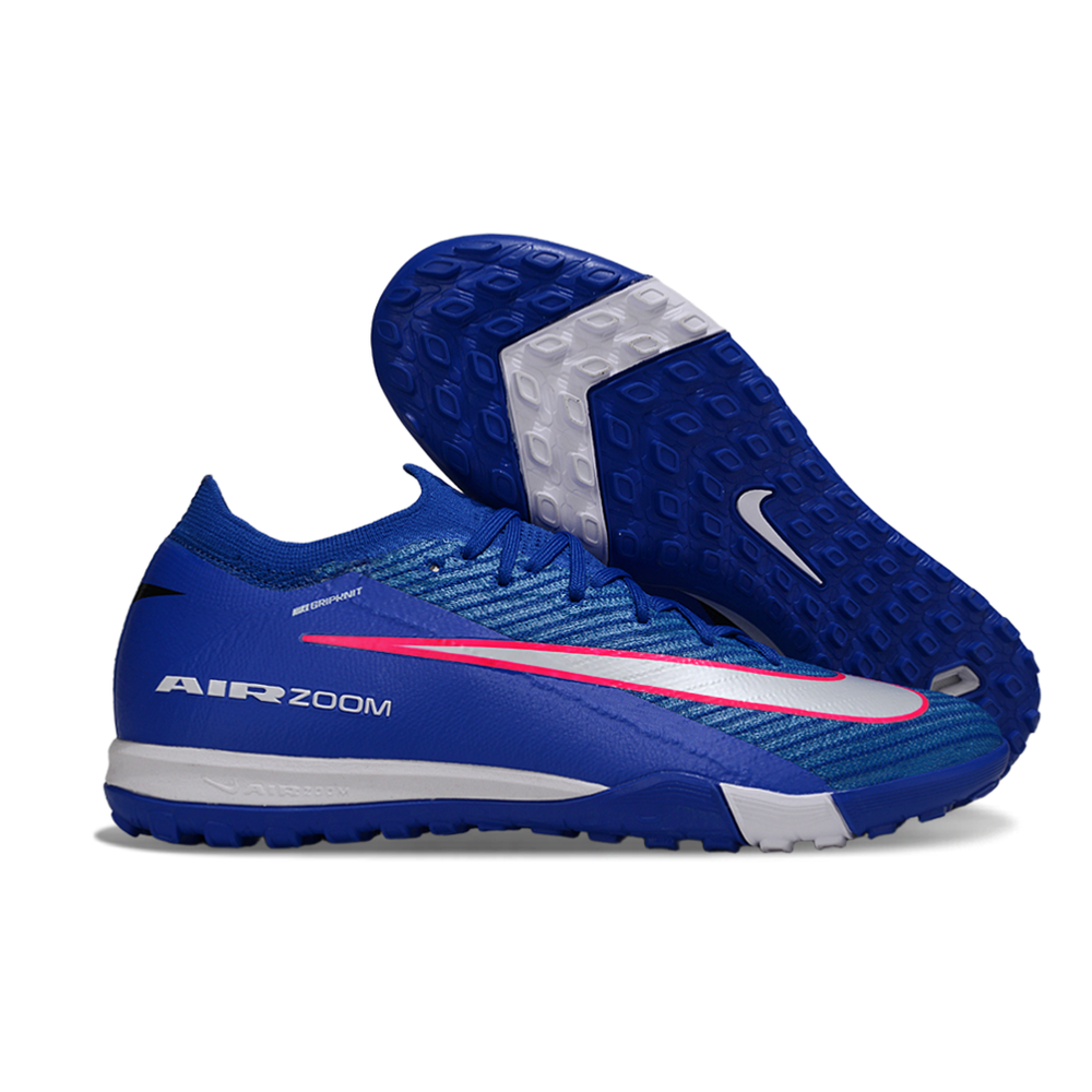 Chuteira Society Nike Air Zoom Mercurial Vapor 16 Elite TF Azul, Branco e Rosa