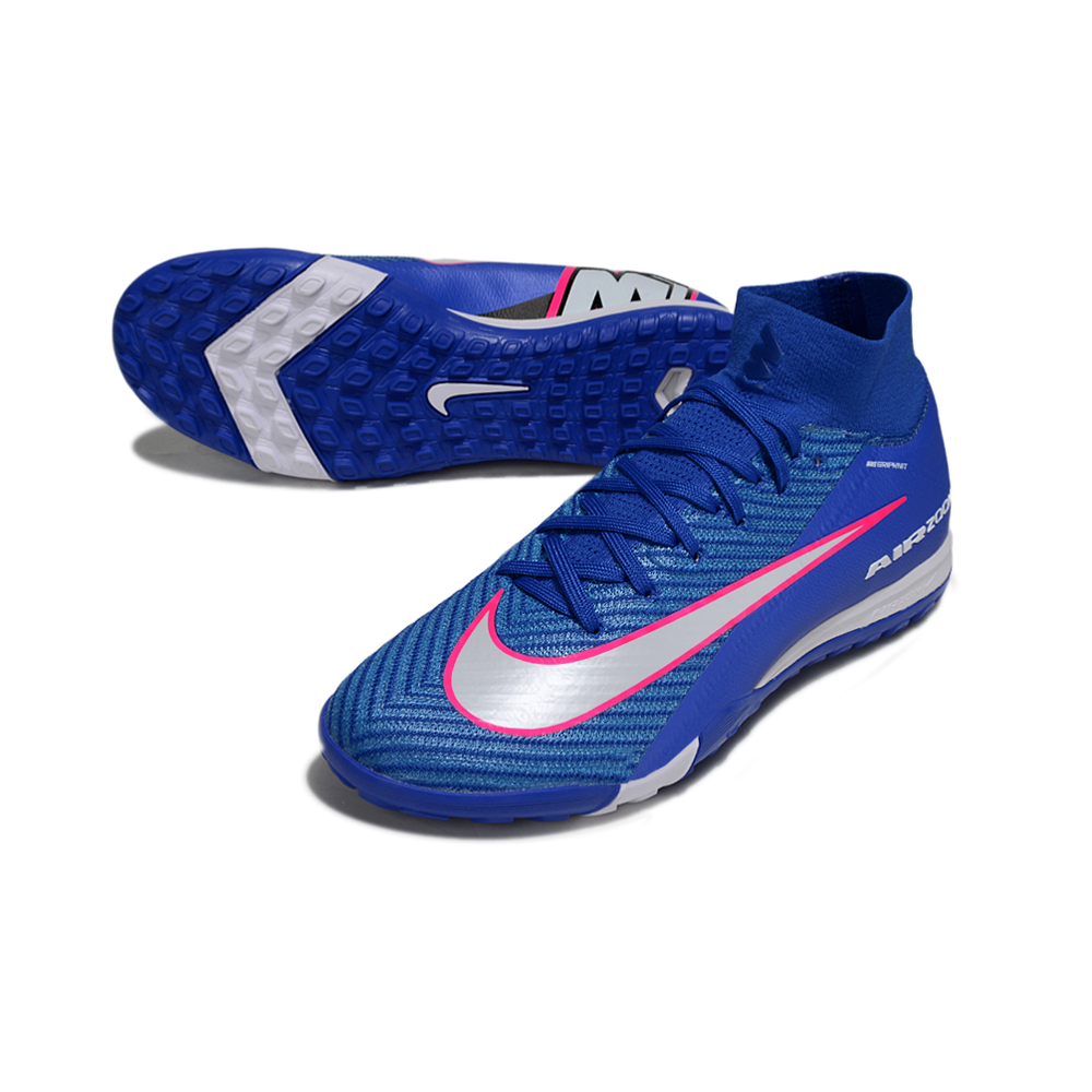 Chuteira Society Nike Air Zoom Mercurial Superfly 10 Elite TF Azul, Branco e Rosa