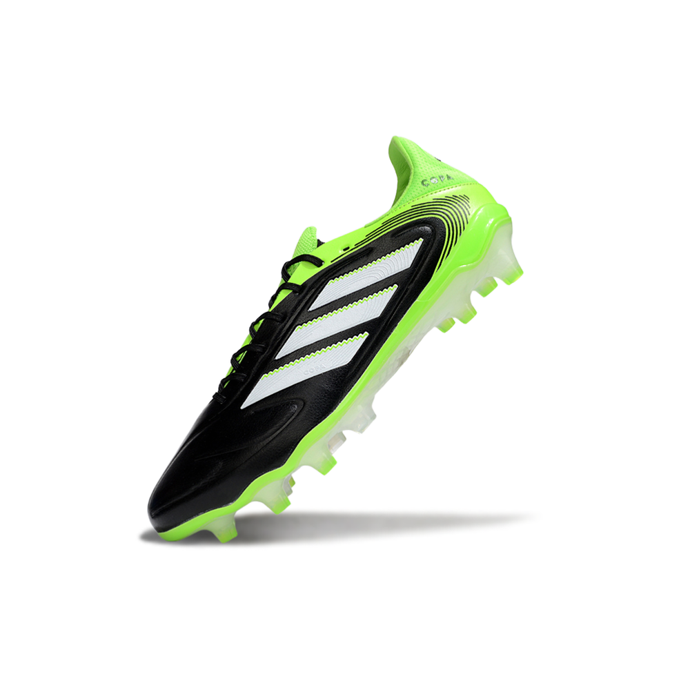 Chuteira Campo Adidas Copa Pure III Elite FG Preta, Verde e Branca "Radiant Blaze"