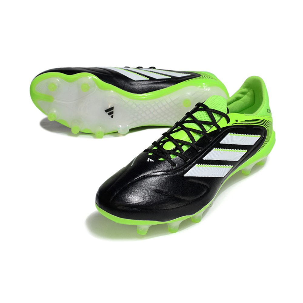 Chuteira Campo Adidas Copa Pure III Elite FG Preta, Verde e Branca "Radiant Blaze"