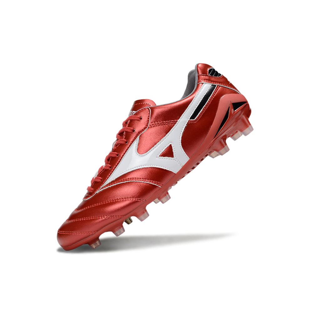 Chuteira Campo Mizuno Morelia DNA FG Vermelha e Branca "Ruby Red"