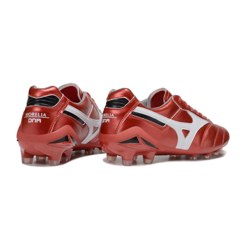 Chuteira Campo Mizuno Morelia DNA FG Vermelha e Branca "Ruby Red"