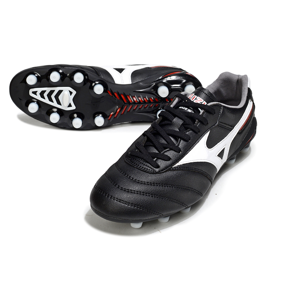 Chuteira Campo Mizuno Morelia DNA FG Preta, Branca e Vermelho