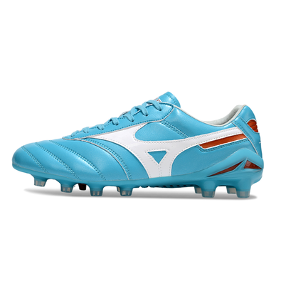 Chuteira Campo Mizuno Morelia DNA FG Azul e Branco "Azure Blue"