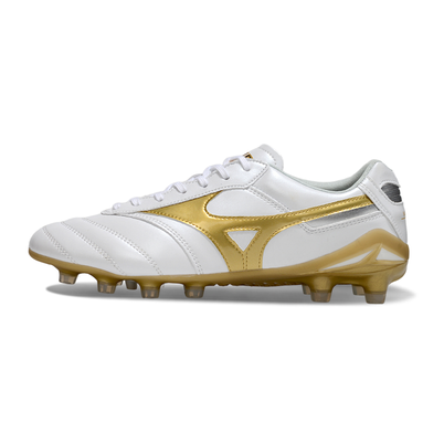Chuteira Campo Mizuno Morelia DNA FG Branca e Dourada