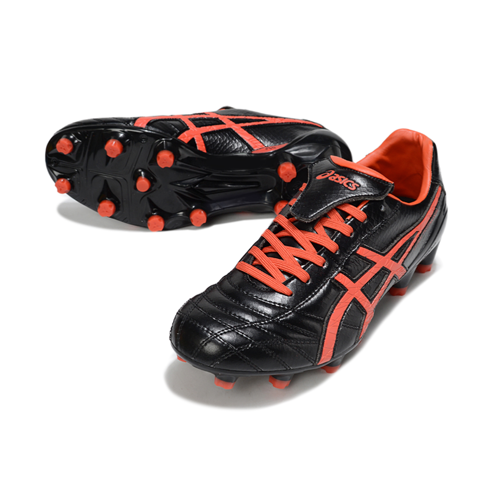 Chuteira Campo Asics Lethal Testimonial 4 FG Preta e Vermelha