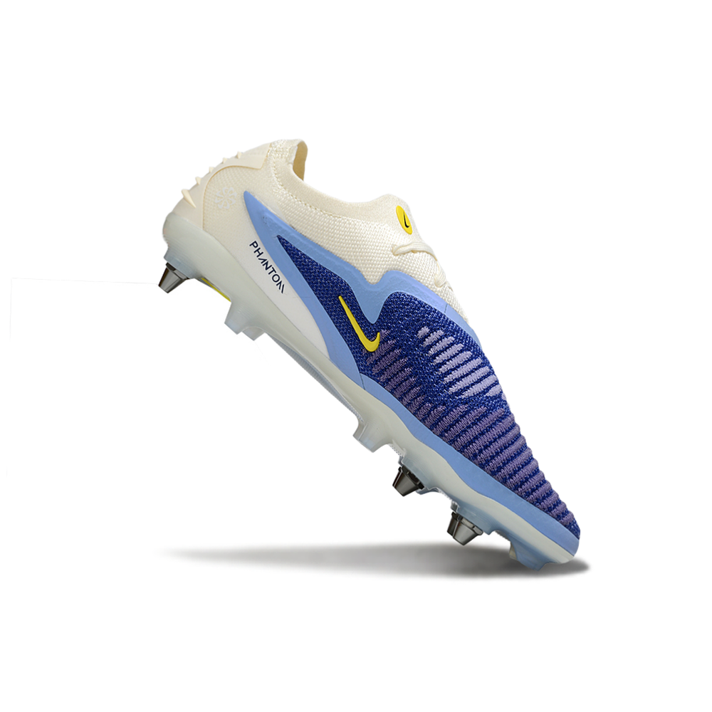 Chuteira Campo Nike Phantom GX 6 Elite Trava Mista Branco e Azul ''Fear Nothing''