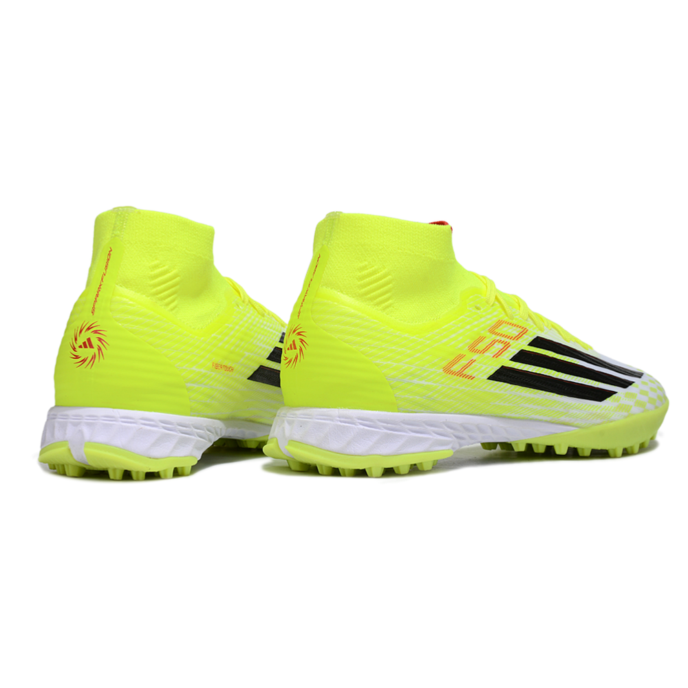 Chuteira Society Adidas F50 Cano Médio TF Verde e Branco