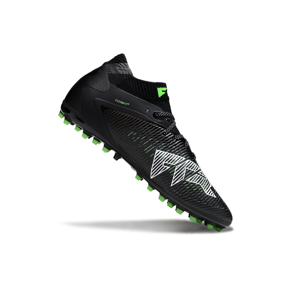 Chuteira Society Puma Future 8 MG Preto e Verde "Eclipse"