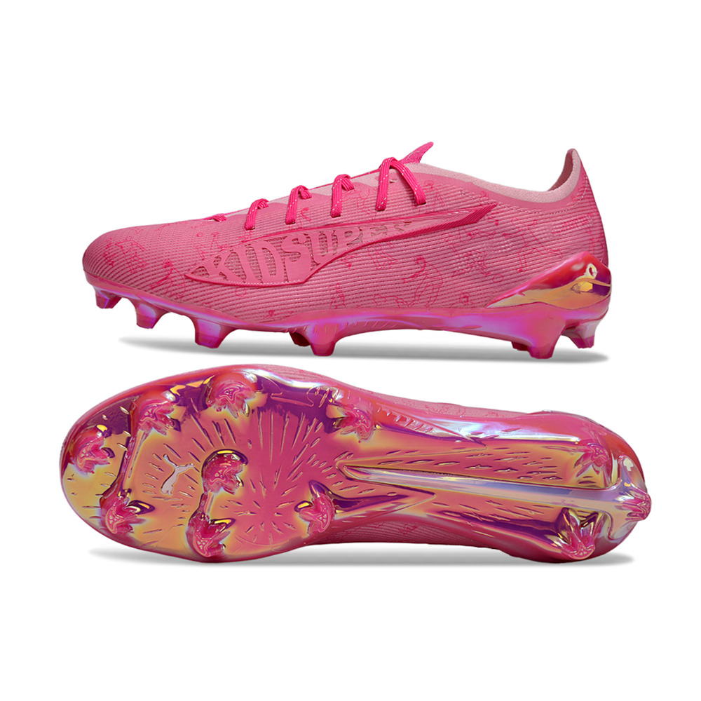 Chuteira Campo Puma Ultra 5 Ultimate FG Rosa "KidSuper"