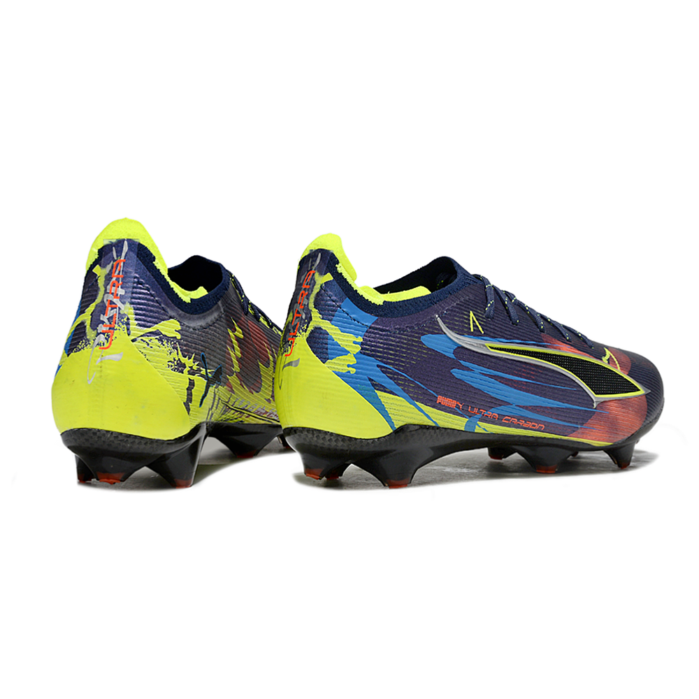Chuteira Campo Puma Ultra 6 Ultimate FG Azul e Verde "Dare To"