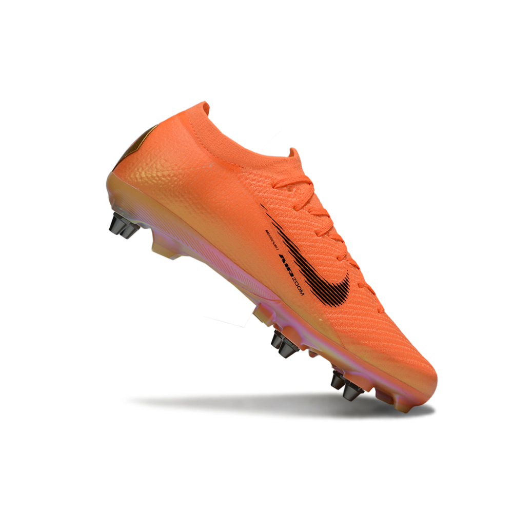 Chuteira Campo Nike Air Zoom Mercurial Vapor 16 Elite Trava Mista Laranja e Preto