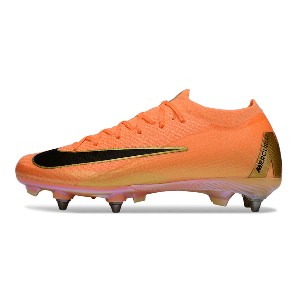 Chuteira Campo Nike Air Zoom Mercurial Vapor 16 Elite Trava Mista Laranja e Preto