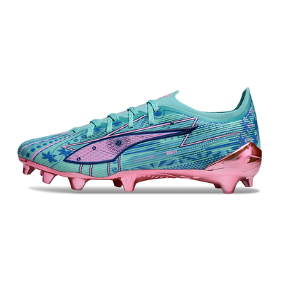 Chuteira Campo Puma Ultra 6 Ultimate FG Azul e Rosa "Miami Edition"