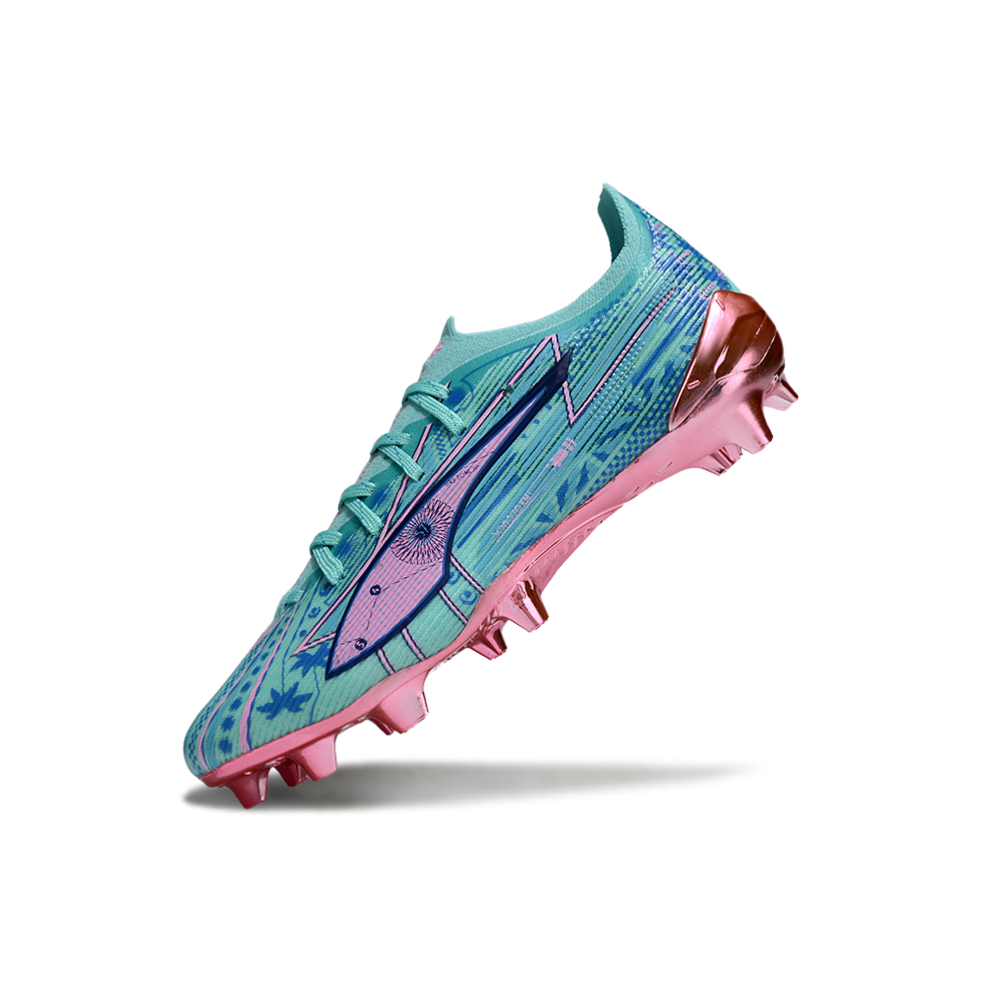 Chuteira Campo Puma Ultra 6 Ultimate FG Azul e Rosa "Miami Edition"