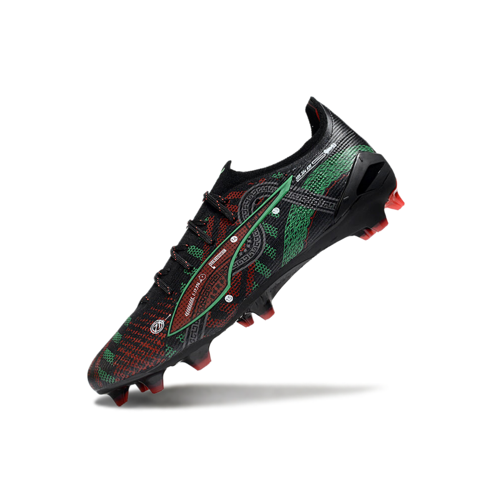 Chuteira Campo Puma Ultra 5 Ultimate FG Preto, Vermelho e Verde "México Edition"