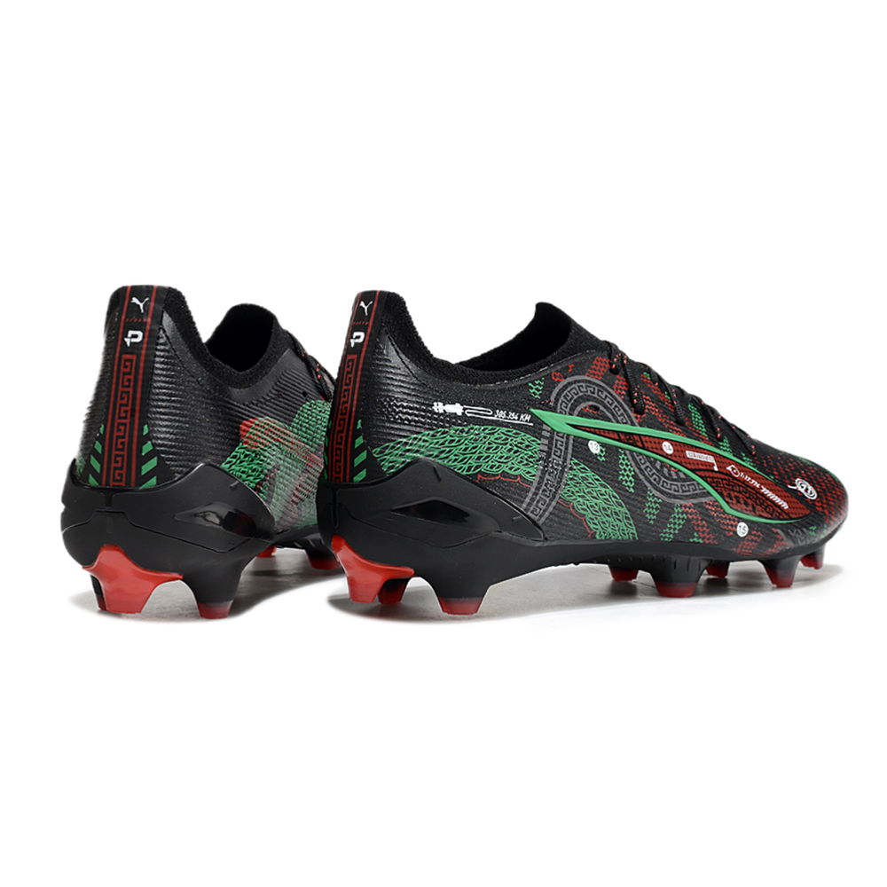 Chuteira Campo Puma Ultra 5 Ultimate FG Preto, Vermelho e Verde "México Edition"
