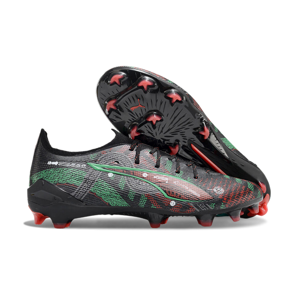 Chuteira Campo Puma Ultra 5 Ultimate FG Preto, Vermelho e Verde "México Edition"