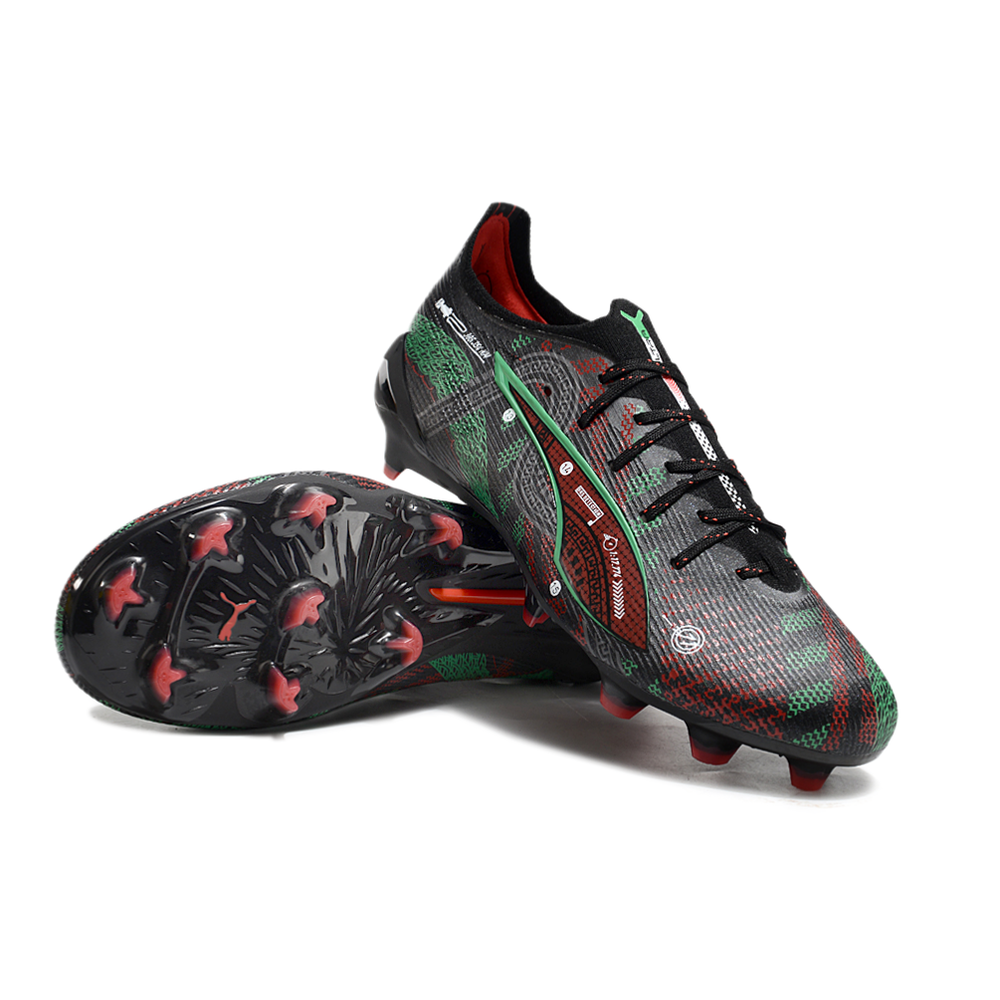 Chuteira Campo Puma Ultra 5 Ultimate FG Preto, Vermelho e Verde "México Edition"