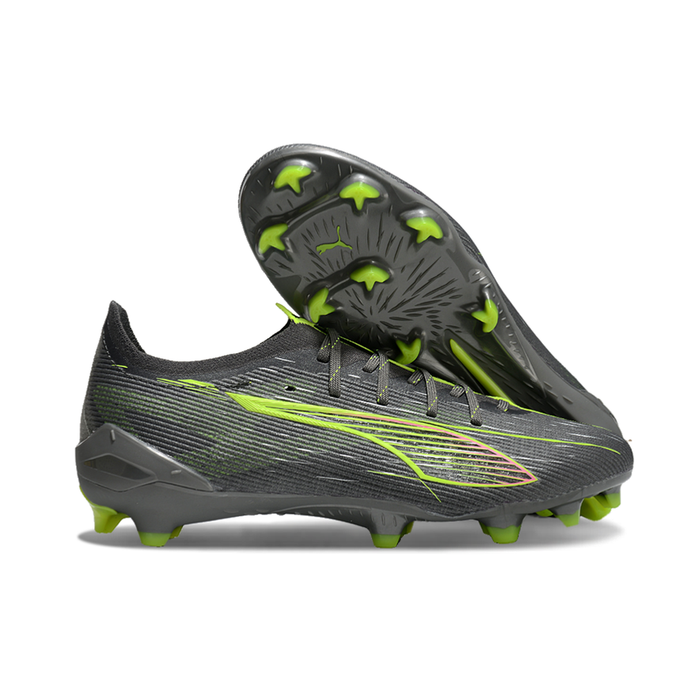 Chuteira Campo Puma Ultra 5 Ultimate FG Cinza e Verde "Audacity Pack"